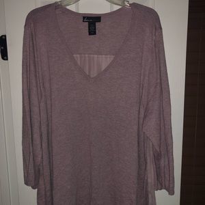 Lane Bryant Ash Pink Sweater W/ Ruffle Back